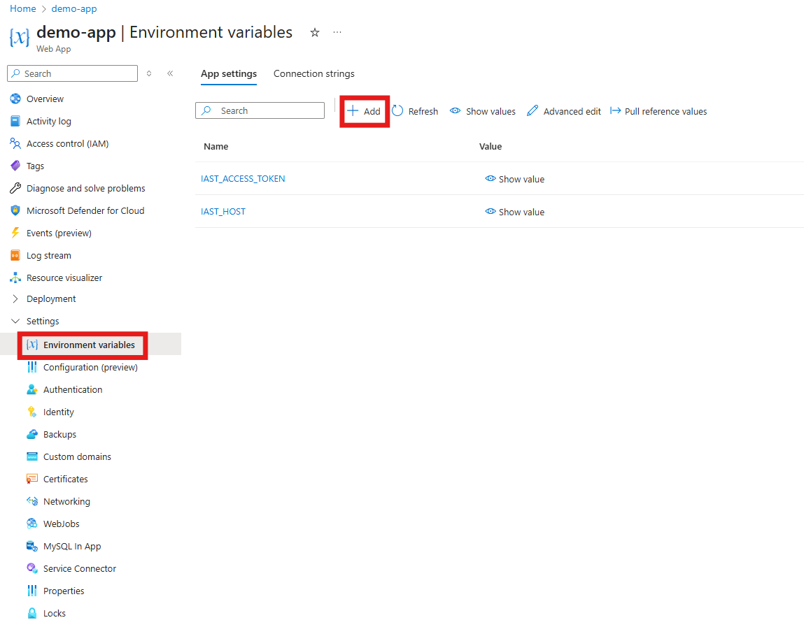 Image showing how to add environment variables