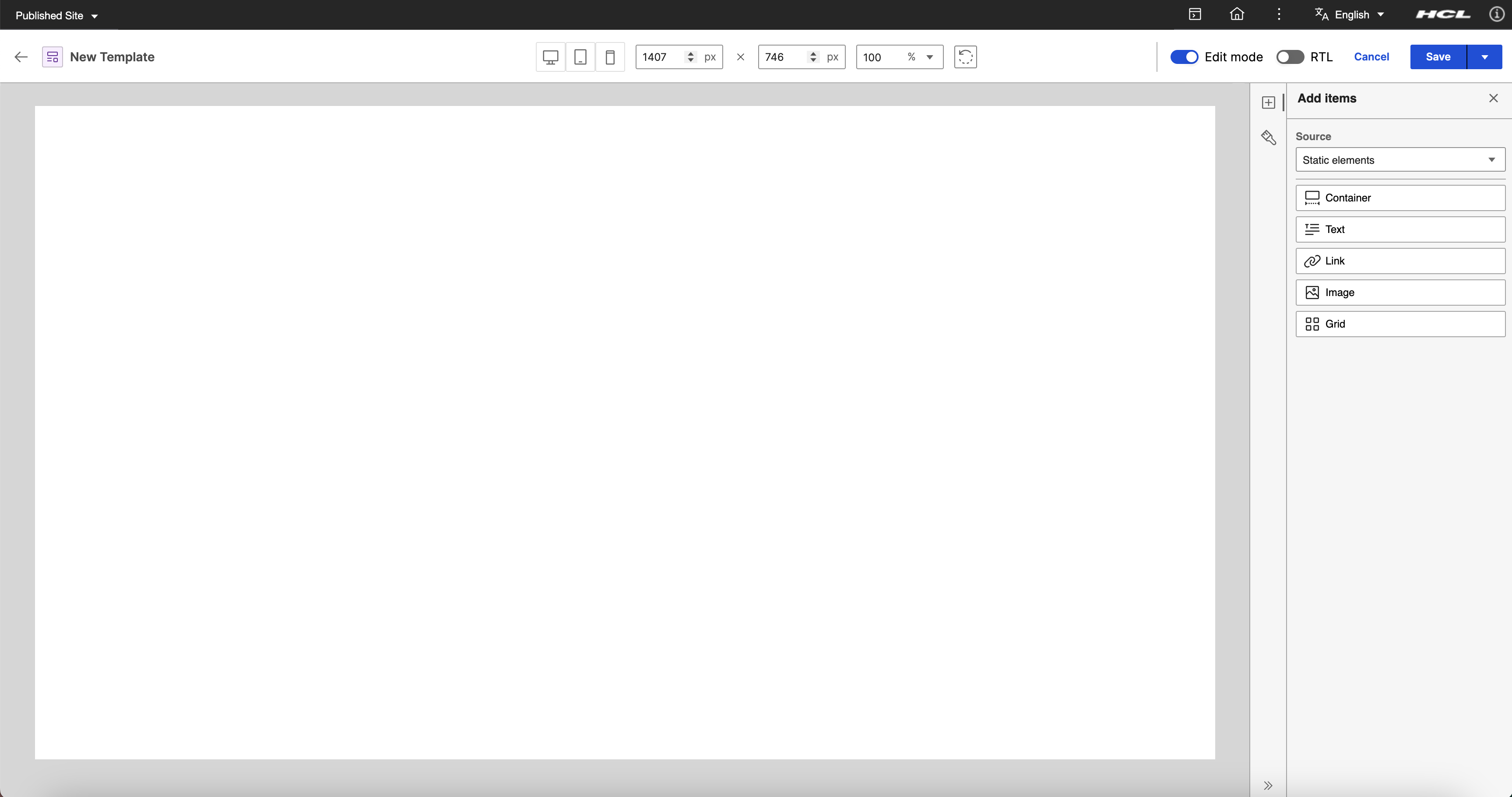 HCL Presentation Desinger - Blank Canvas