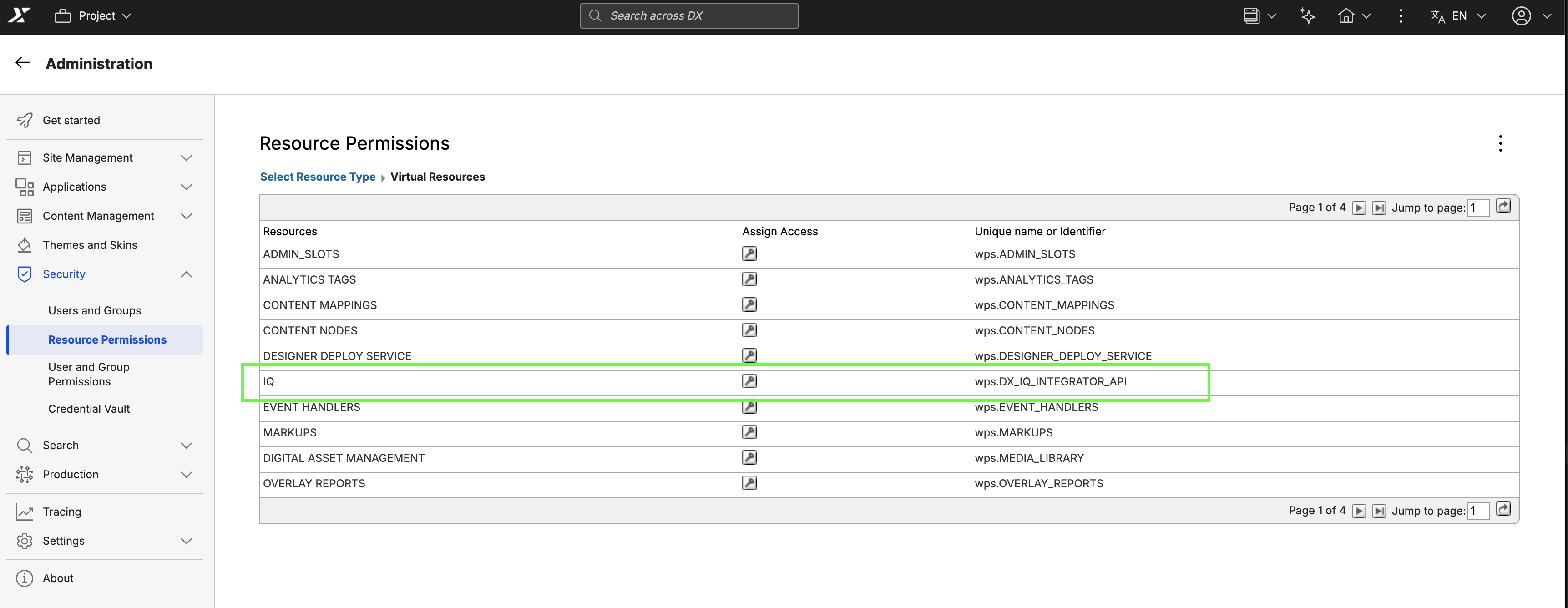 Virtual Resource Permissions - IQ Integration API Resource Permissions - IQ Virtual Resource