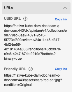 Copy friendly URL
