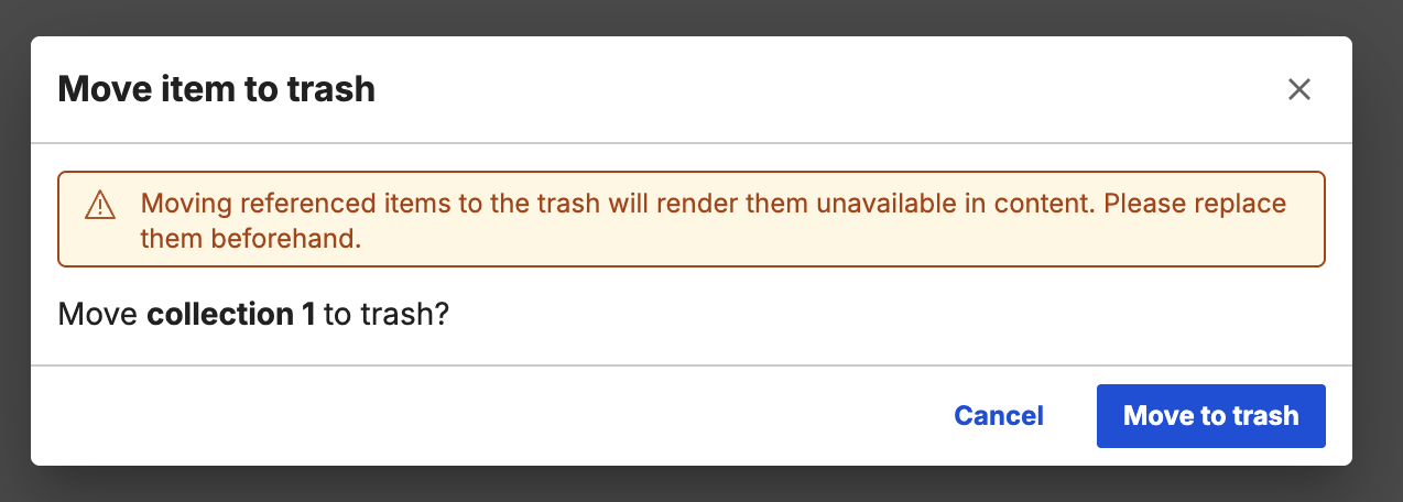 Confirm move to trash
